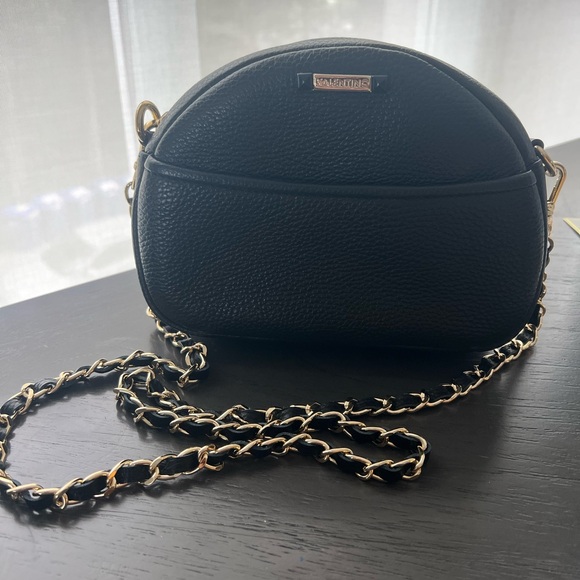 Black Valentino crossbody bag with gold braided chain strap - Picture 1 of 6